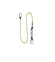 Shock absorbing lanyard with karabiner